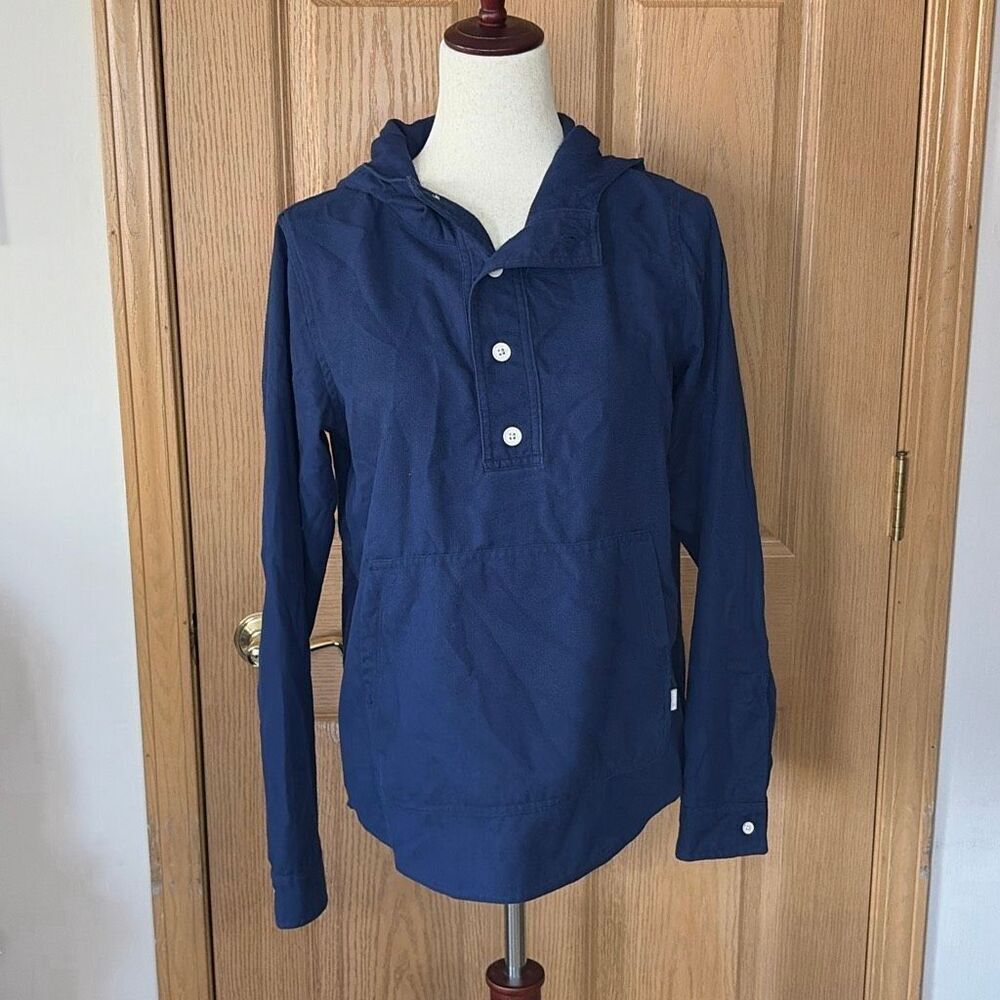 Burton Hooded Shirt Women’s Medium Blue 4 Button Pullover Lightweight Casual Top